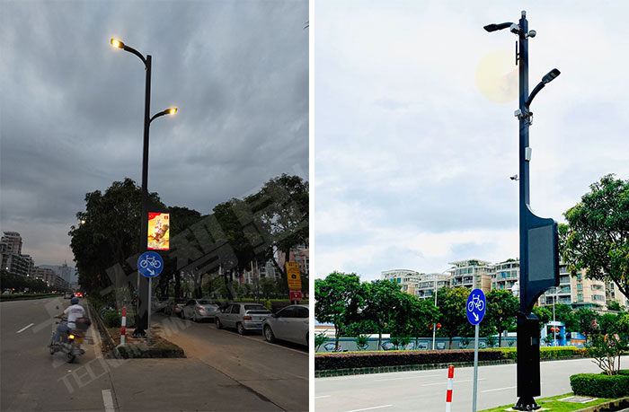 江门已经安装好的智慧路灯和LED灯杆屏.jpg